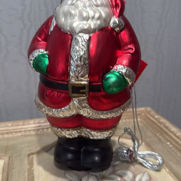 Vintage Department 56 Oversized Handblown Mercury Glass Santa Claus Ornament New - Picture 3 of 16